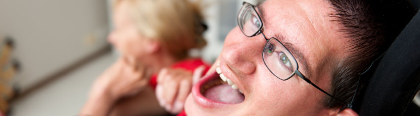 close up of a young man with disabilities